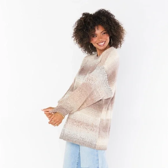 SHOW ME YOUR MUMU Timothy Tunic Sweater Neutral Space Dye Knit - Picture 4 of 11